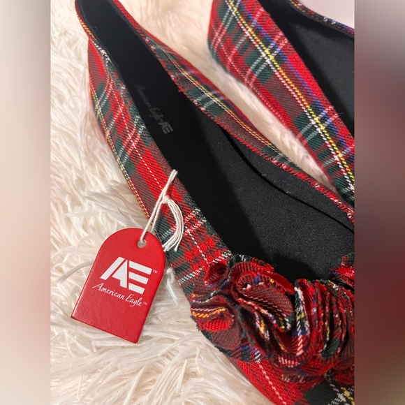 American Eagle Girls Size 4 Plaid Flats - Picture 6 of 7
